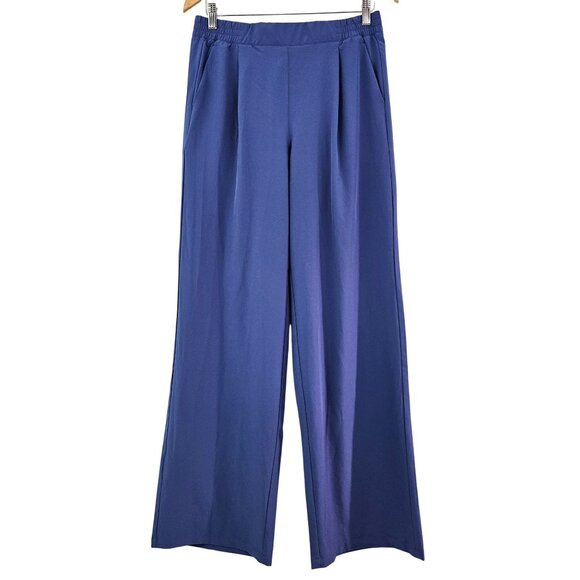 Yogalicious Pants - YOGALICIOUS Womens Sz M Beckham Pull-On Trouser Pants Straight Leg Pockets Blue